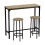 URBN Living (Oak, 3) CANCUN Bar Table & Stools Set Kitchen Dining Furniture 1