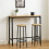 URBN Living (Oak, 3) CANCUN Bar Table & Stools Set Kitchen Dining Furniture 3