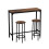 URBN Living (Rustic Brown, 3) CANCUN Bar Table & Stools Set Kitchen Dining Furniture 1