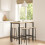 URBN Living (Oak, 5) CANCUN Bar Table & Stools Set Kitchen Dining Furniture 4