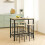 URBN Living (Oak, 5) CANCUN Bar Table & Stools Set Kitchen Dining Furniture 6
