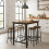 URBN Living (Rustic Brown, 5) CANCUN Bar Table & Stools Set Kitchen Dining Furniture 3