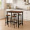URBN Living (Rustic Brown, 5) CANCUN Bar Table & Stools Set Kitchen Dining Furniture 4