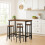 URBN Living (Rustic Brown, 5) CANCUN Bar Table & Stools Set Kitchen Dining Furniture 5