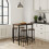 URBN Living (Rustic Brown, 5) CANCUN Bar Table & Stools Set Kitchen Dining Furniture 6