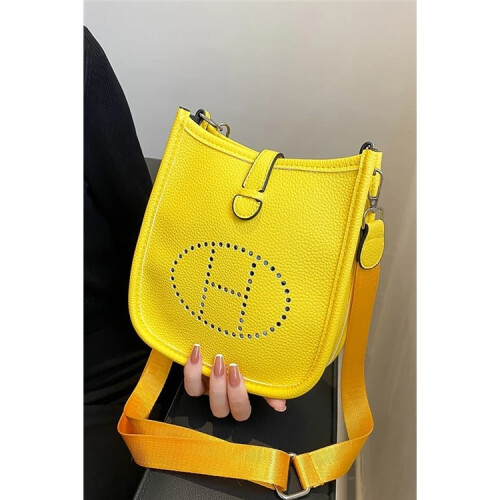 Solid color simple letter small square bag crossbody bag 2