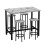 URBN Living (White Marble, 5) CANCUN Bar Table & Stools Set Kitchen Dining Furniture 1