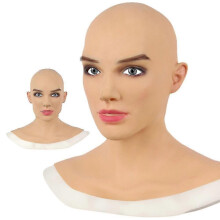Realistische weibliche Latex-Kopfbedeckung, Vollkopf-realistische weibliche Silikonmaske, Cosplay Drag