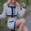 Set due pezzi kawaii primavera 2023 da donna, gonna con fiocco e maniche lunghe, patchwork, moda coreana, 1