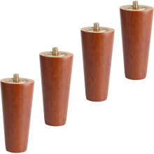 Gambe per mobili in legnoConfezione da 4 gambe rotonde per mobili in legno, piedini per divani e panche