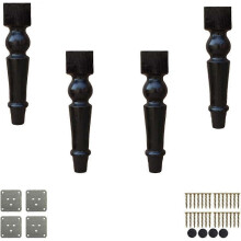 Houten meubelpoten 4x massief houten vierkante meubelpoten, houten bolpoten, ronde vervangende bankpoten,