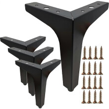 Gambe per mobili regolabili da 6,7 pollici / 17 cm, set di 4 gambe per mobili in metallo, piedini triangolari