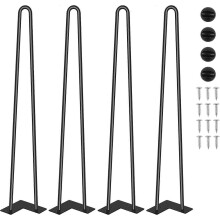 Säädettävät kaapin jalat Hiusneulajalat Heavy Duty -metalliset pöydän jalat 28"/71cm, 4 x huonekalujen