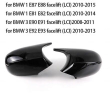 Copertura specchietto retrovisore laterale in fibra di carbonio nera per BMW E90 E91 E92 E93 E81 E87