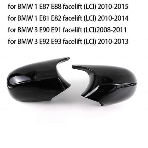 Coque de rétroviseur latéral en fibre de carbone noire pour BMW E90, E91, E92, E93, E81, E87, E82, E88