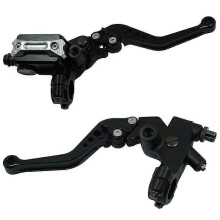 Een paar 7/8" 22mm universele motorfiets rem koppeling hoofdcilinder hendel kabel koppeling reservoir