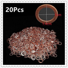 20 stuks M10 10mm Motorfiets Gevlochten Koppeling Remslang Banjo Afdichting Koper Crush Ring Boot Rood