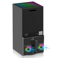 Lüfter kompatibel mit Xbox Series X, externer vertikaler USB-Kühlständer mit USB-Hub-Anschluss