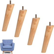 Pieds de meubles en bois, lot de 4 pieds de meubles en bois massif, pieds d'armoire en bois, pieds de
