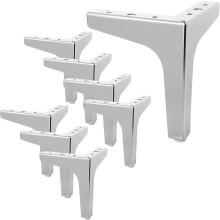 Verstellbare Schrankbeine, 8er-Pack, 15 cm, Metallmöbelbeine, silberne Metallbeine für Möbel, Dreieck
