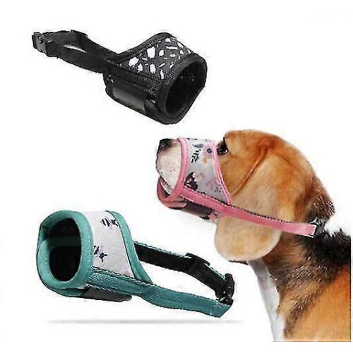 Dog Muzzle,soft Nylon Print Muzzle Breathable Adjustable Loop Pattern Pets Muzzles For Small Medium