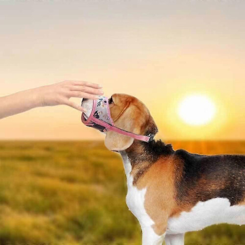 Dog Muzzle,soft Nylon Print Muzzle Breathable Adjustable Loop Pattern Pets Muzzles For Small Medium 1