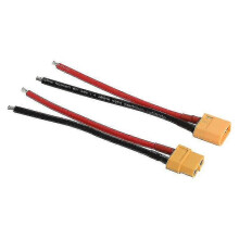 Conector de batería XT60 macho y hembra con cable de silicona de 14 AWG, amarillo, 2 unidades, color