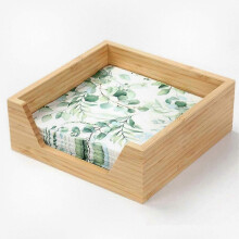Quadratischer Serviettenhalter im Landhausstil für 17,8 x 17,8 cm große Cocktailservietten mit großer