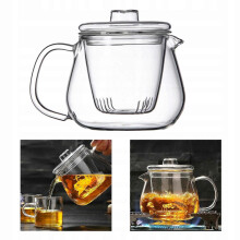Théière en verre transparent avec