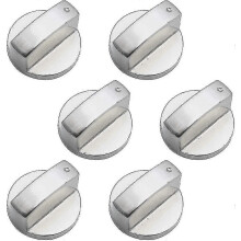 Universele gasfornuisknop 6 stuks - Metalen bedieningsknop voor 6 mm schachtgaten voor fornuizen en