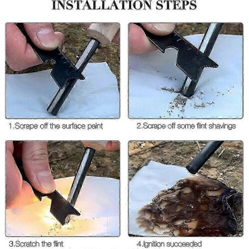 Flint Fire Stone Kit - 7-in-1 Survival Lighter for Camping 2