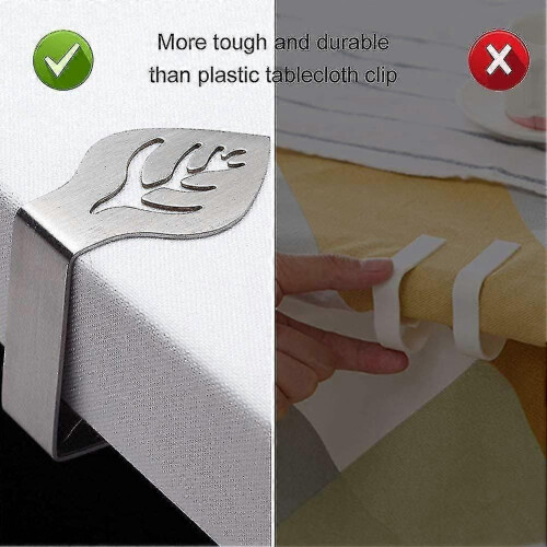 Adjustable Stainless Steel Tablecloth Clamps - 4 Pack, Wind-Resistant, Durable Table Linen Clips for 2