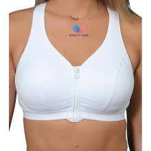 (38, D) Vitality Care Women's Sports Bra High Impact Front Zip Racerback Sport Bra Full Coverage Wirefree Non Padded No Bounce Plus Size Running Bra