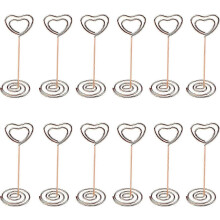 Heart-shaped Table Number Holder Clips for 12 Pieces Memo Cards Ideal for Photos Food Notes Weddings