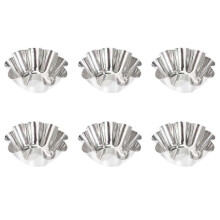 6 kpl ruostumattomasta teräksestä valmistettu krysanteemin muotoinen kananmuna torttu muottipiirakka