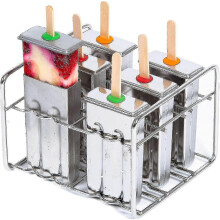 6 BPA-vapaata Square Edge ruostumattomasta teräksestä valmistettua mehujääpalakonesarjaa jäämuottilevyllä