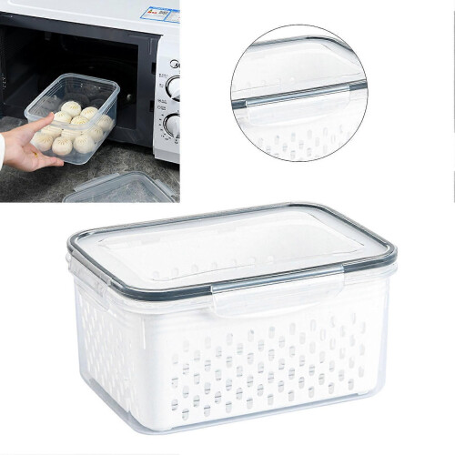 Transparent Drain Storage Basket for Kitchen Fruit and Vegetable 2