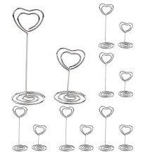 30 Pcs Card Holder Heart Shape Table Stand Wire Tabletop Photo Holder Clips For Wedding Party Numbe