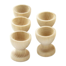 5 stuks/set natuurlijke houten eierdophouders, platte bodem gekookte eierstandaardhouder voor doe-het-zelf