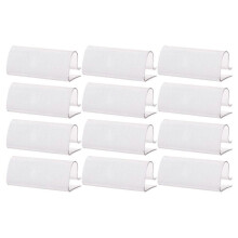 12Pcs Camping Picnic Party Plastic Table Cloth Cover Skirt Clips Holder Clamps  White