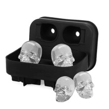 Reusable Silicone Skull-shaped Ice Cube Maker for Quick Demoulding, Perfect for Whiskys and Other Drinks
