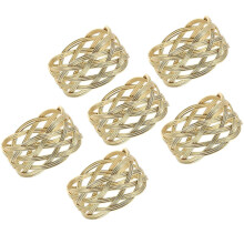 Serviettenring, ausgehöhlter Serviettenhalter aus Zinklegierung, elegant, für Hochzeiten, kreisförmig,