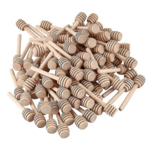 Confezione da 100 mini bastoncini di legno da 3 pollici per miele, confezionati singolarmente per barattoli