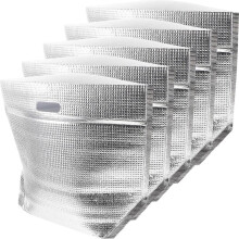 Thermotasche für den Haushalt, isolierte Tasche aus Aluminiumfolie, für den Außenbereich, Grill, Silber,
