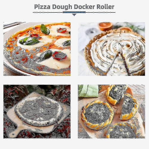 Pizza Dough Docker Roller Pins Pastry Dough Tool, Stainless Steel Handle Roller Pin Puncher For Cake 2