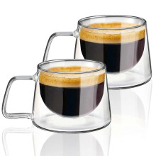 Verres à café à double paroi, avec anse, ensemble de verres à latte macchiato, tasses à cappuccino,