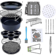 Airfryer-accessoires (15 sets + 20 kookboeken) - 8 inch, Airfryer-accessoires, geschikt voor 4,2-6,8