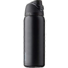 Botella de agua de acero inoxidable FreeSiip con pajita, 32 onzas, muy oscura y botas de silicona, prevención