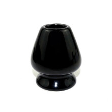 Support à fouet à matcha en céramique pour accessoires de service à thé en bambou (1 pièce, noir)
