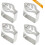 Decorative Tablecloth Clips - Thick Stainless Steel 8 Pack Silver Leaf Design 1